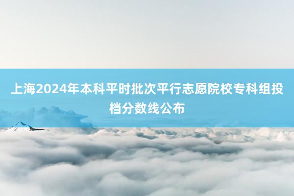 上海2024年本科平时批次平行志愿院校专科组投档分数线公布