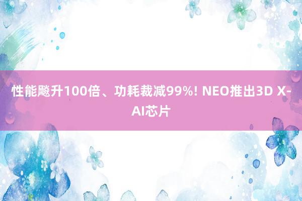 性能飚升100倍、功耗裁减99%! NEO推出3D X-AI芯片