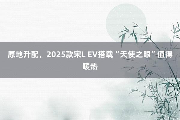 原地升配，2025款宋L EV搭载“天使之眼”值得暖热